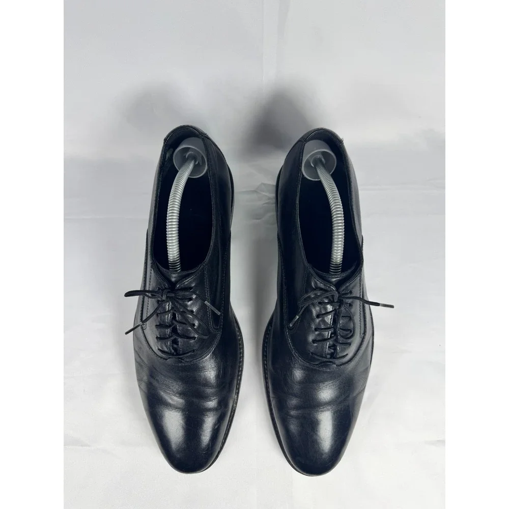 Cole Haan Madison C10243 Mens 10.5 M Oxford Black Plain Toe Lace Up Dress Shoes